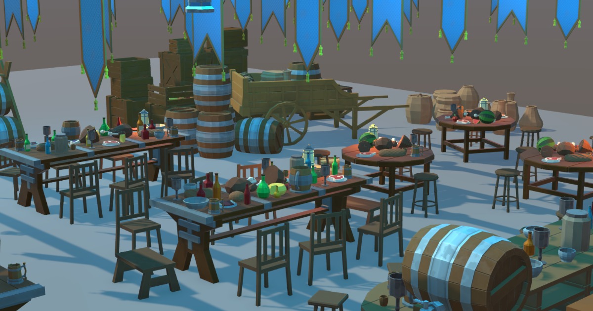 LowPoly Tavern Pack | 3D 小道具 | Unity Asset Store