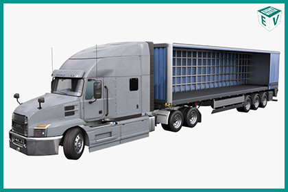 Heavy Truck 05 Curtainsider Trailer URP HDRP Textures