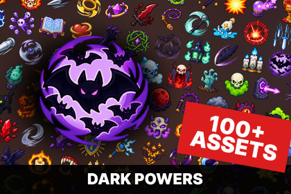 Dark Powers Fantasy Magic Spells Combat Skills Icons Pack