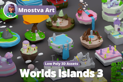 Low Poly Worlds Islands Exteriors Pack 3