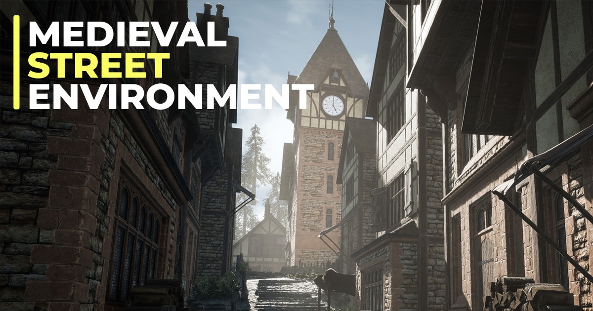 Medieval Street Environment (Medieval Town, Medieval Clock, Medieval ...