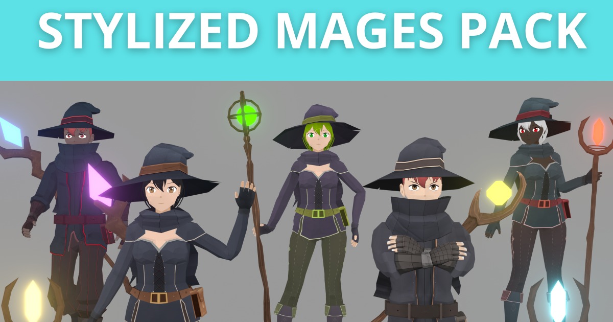 Stylized Mage Pack – Low Poly Characters, Spells, Animations & VFX | 3D ...