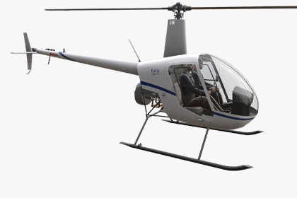 Helicopter R22 White Complex Animation