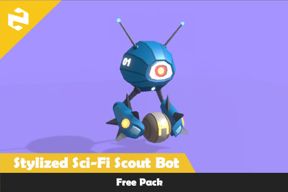 Free Stylized Sci-Fi Scout Bot