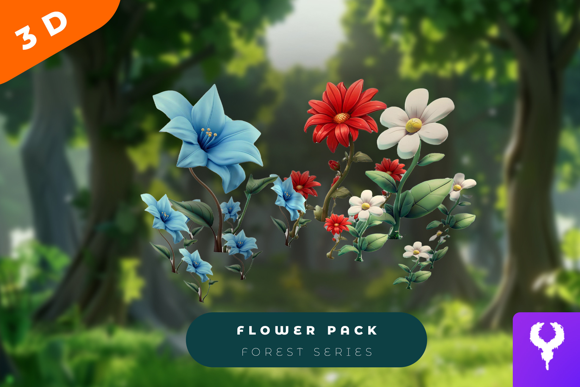 Cartoon Flower Pack | 3D Flowers | Unity Asset Store