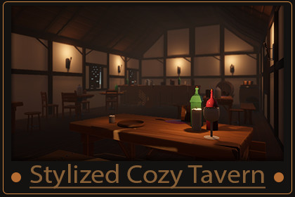 Stylized Cozy Tavern: Low Poly Single Material Props