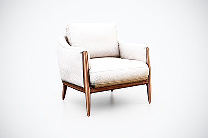 Mid-Century Modern Armchair - Game-Ready 3D Model