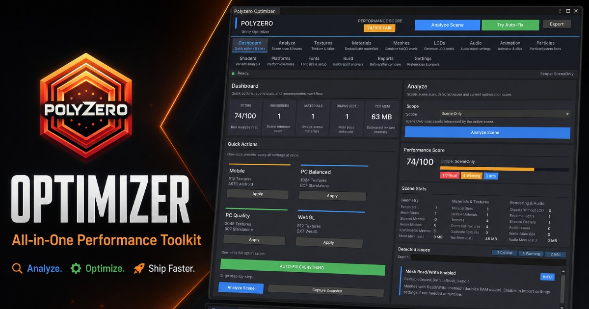 Optimizer – All-in-One Performance Toolkit | Utilities Tools | Unity ...