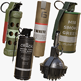 Smoke and Flash Grenades Single Mat URP HDRP Textures