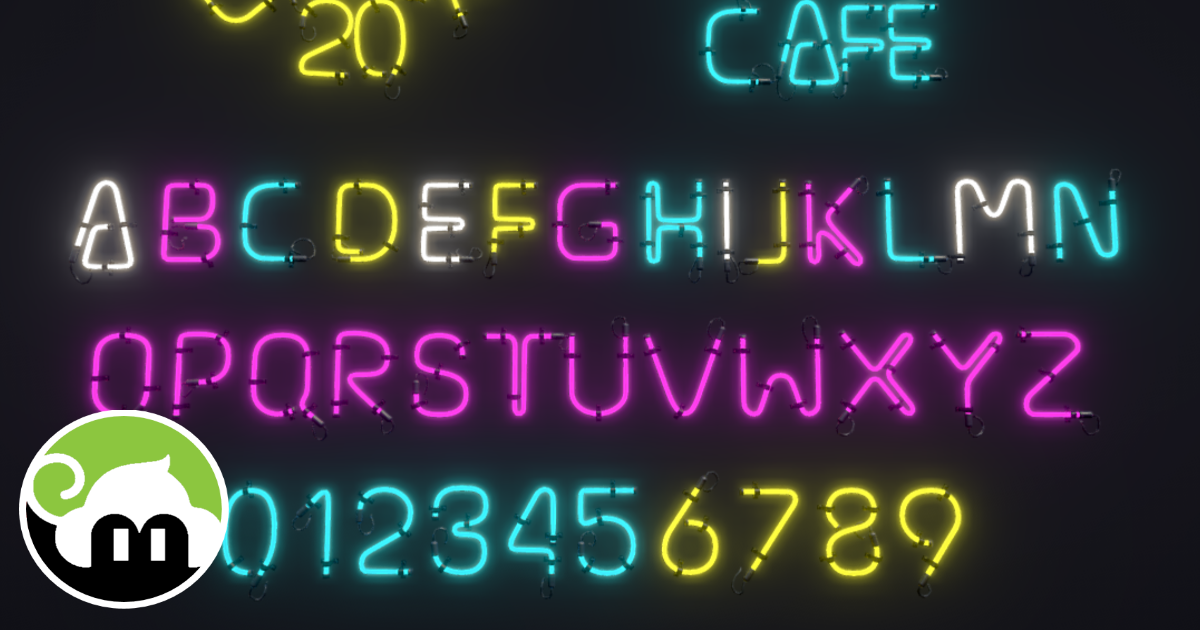 Alphabetic Neon Props | 3D Exterior | Unity Asset Store