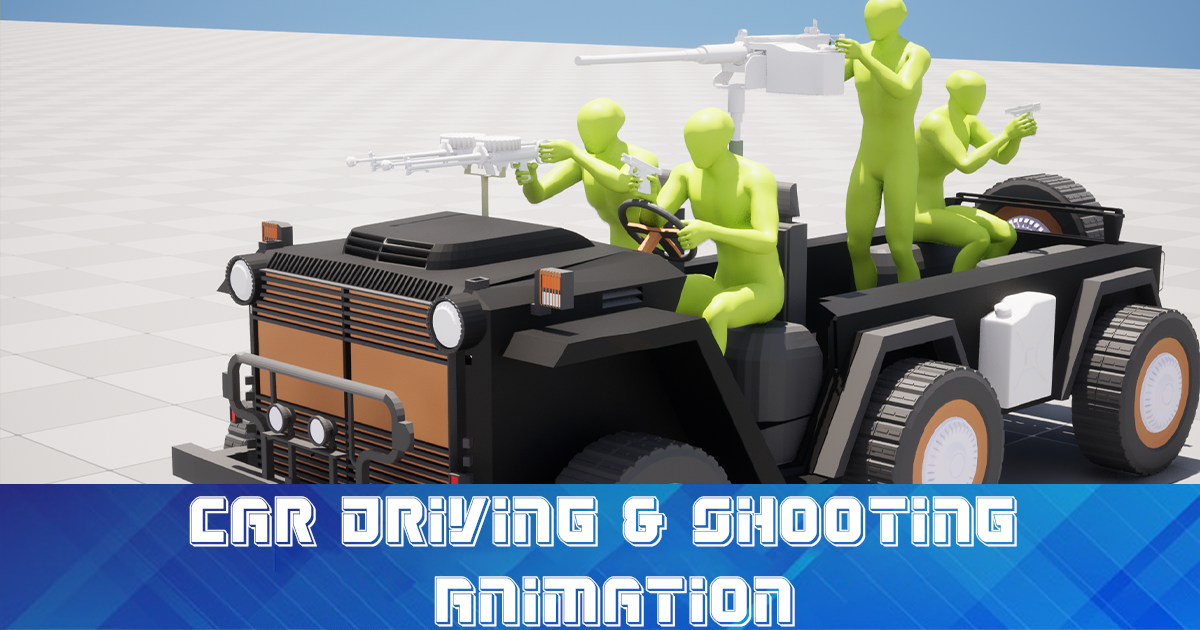 Unity Driving Project Car Driving & Shooting Animation | 3D Animations | Unity Asset Store