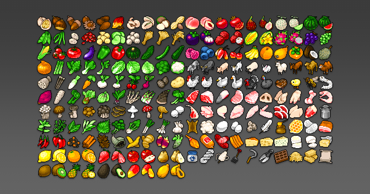 24px Pixel Icon 1050 Pack -Crops- | 2D Icons | Unity Asset Store