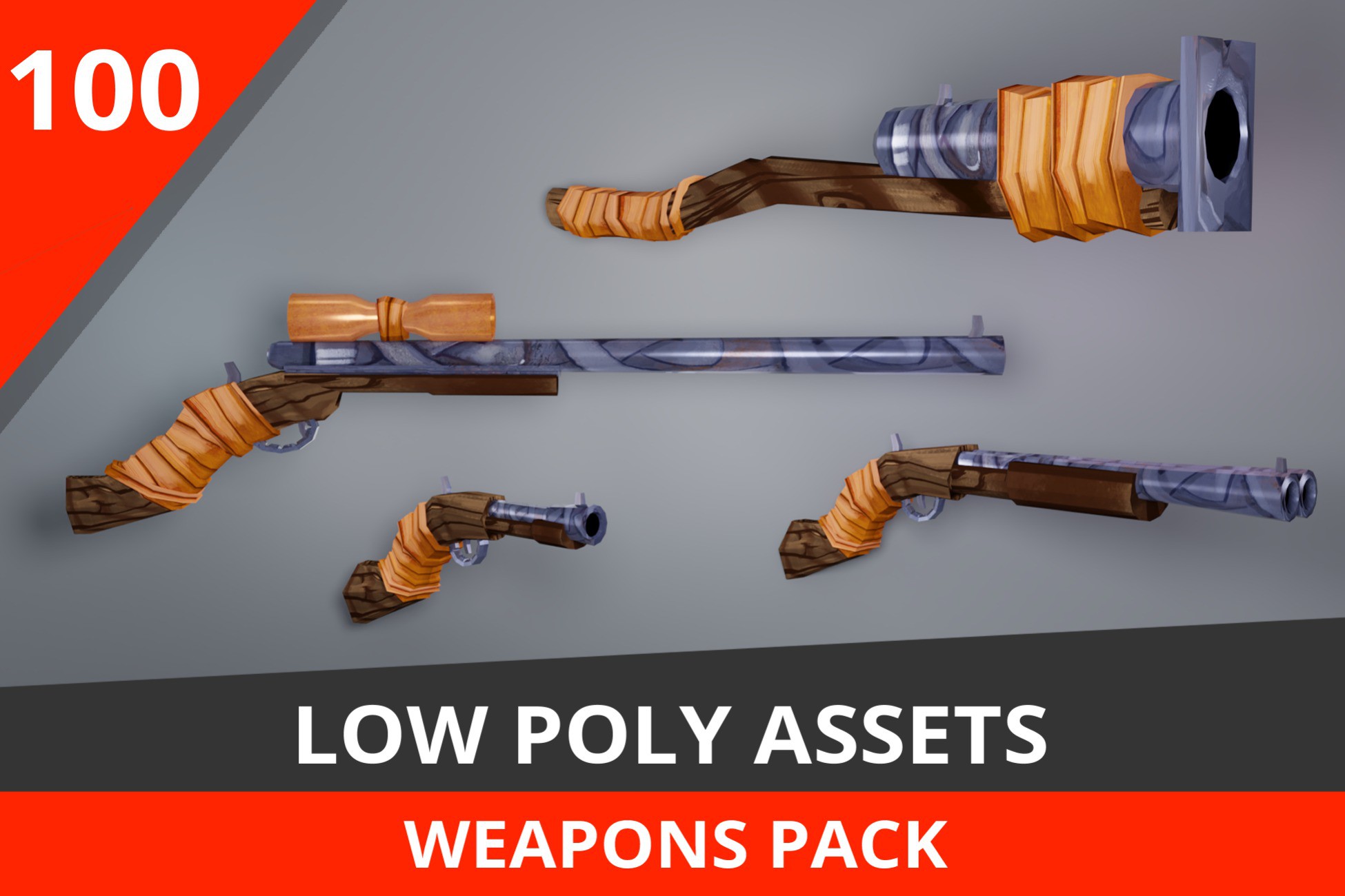 100 Weapons Pack | 3D Weapons | Unity Asset Store