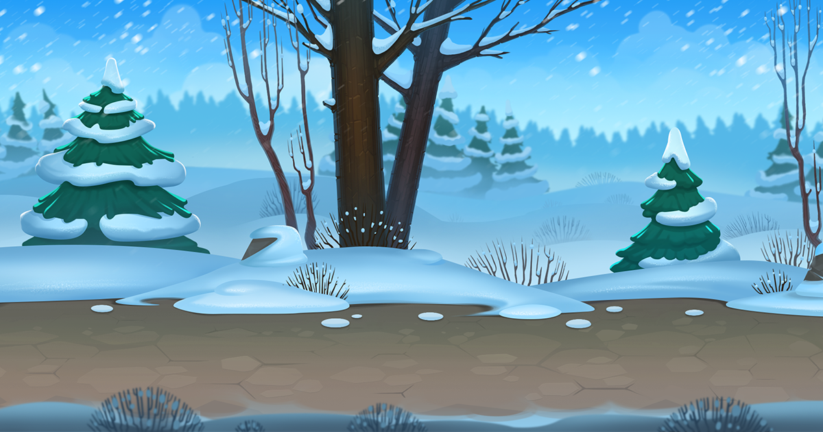 Parallax Seamless Backgrounds: Fantasy Winter Forest | 2D 텍스처 및 소재 ...
