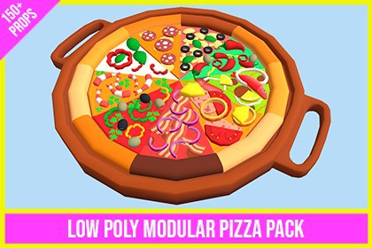 Low Poly Modular Pizza Pack (150+ Props)