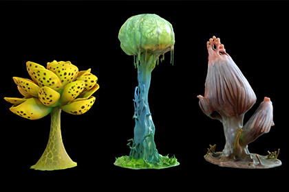 Alien Flora - 3 Stylized Fantasy 3d Plants (Free low-poly)