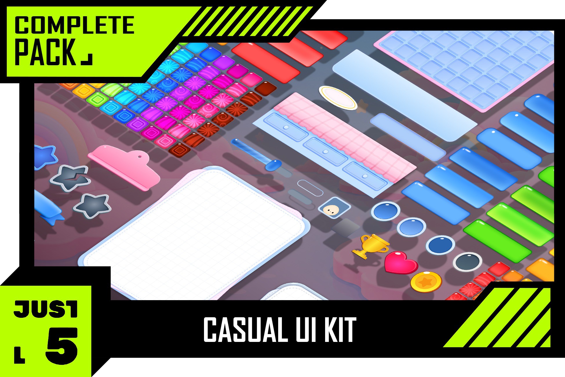 Modern Casual UI - Mobile-Ready UI | 2D GUI | Unity Asset Store