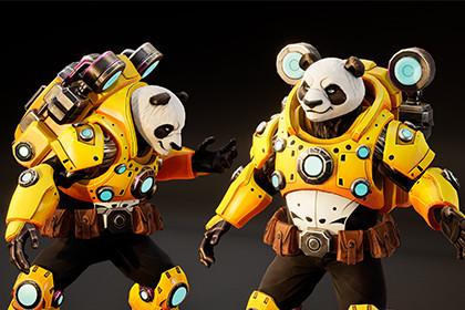 Mecha Panda – Stylized Sci-Fi Panda Character