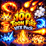 Toon Fire VFX Pack — 100 Stylized Fire Effects