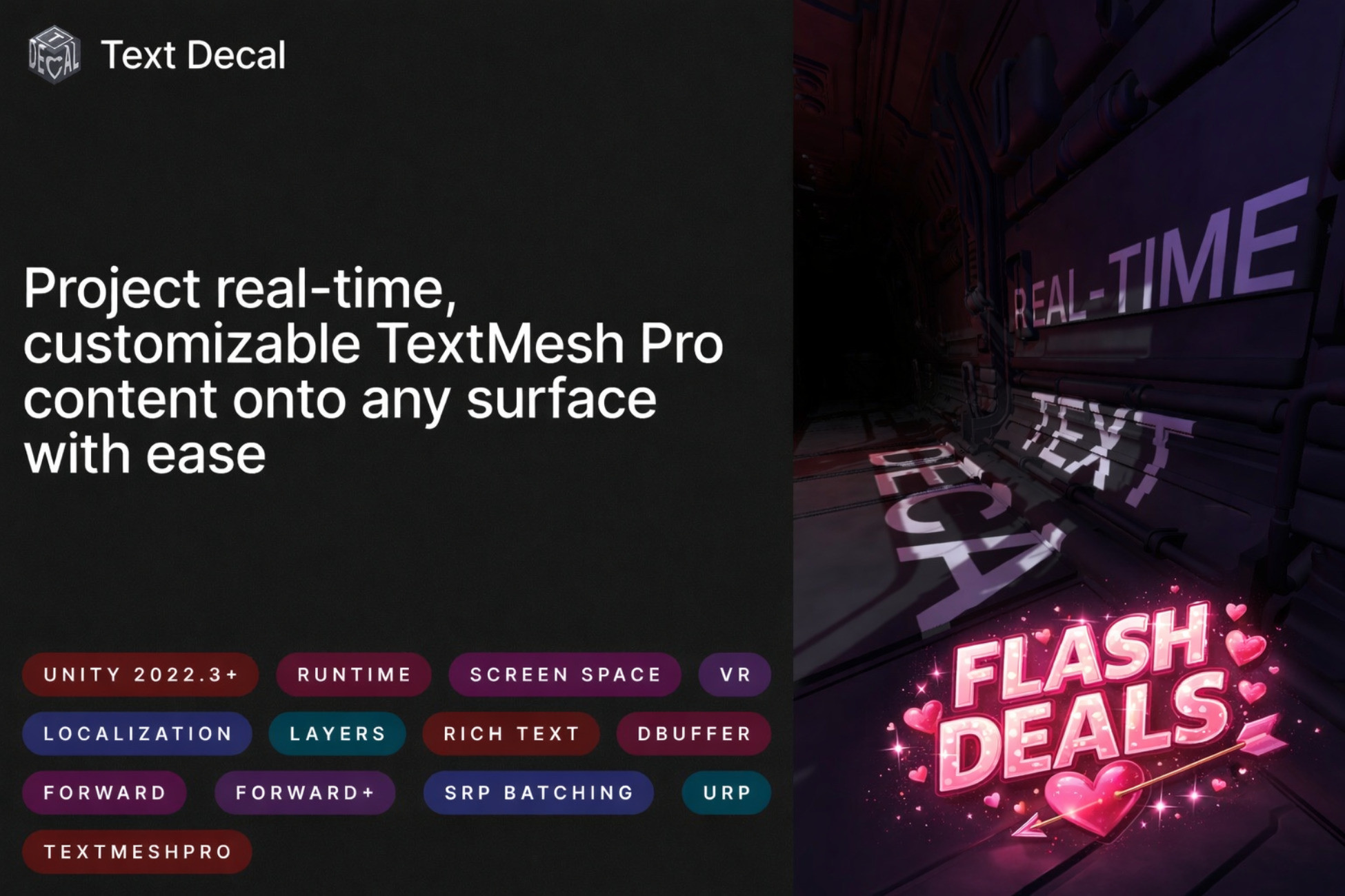 Text Decal: Dynamic Text Projection for 3D Surfaces