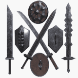 Modular Melee Swords & Shields Pack | Low Poly Stylized Procedural Weapon Pack
