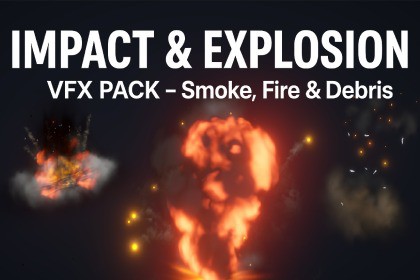 Impact & Explosion VFX Pack – Smoke, Debris, Fire (38 Effects)