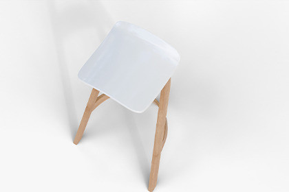 Bar Stool with Wooden Legs