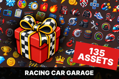 Racing Car and Garage Icons Pack for Drift Rally Arcade Motorsport Games