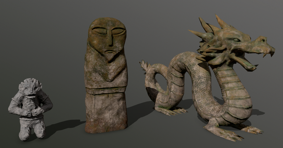 Ancient Textures Unity Ancient Statues Pack | 3D Props | Unity Asset Store