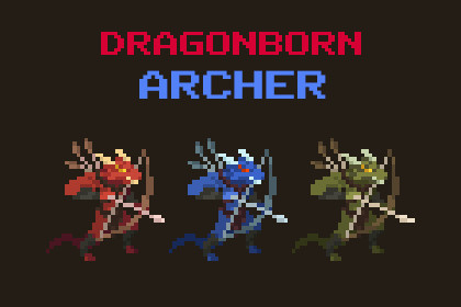 Dragonborn Archer - Top Down Pixel Art Character Assets