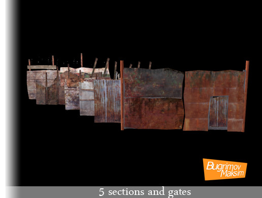5 sections and gates | 3D Industrial | Unity Asset Store