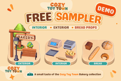Bakery & Bread - Low Poly - Cozy Toy Town - Free Sampler
