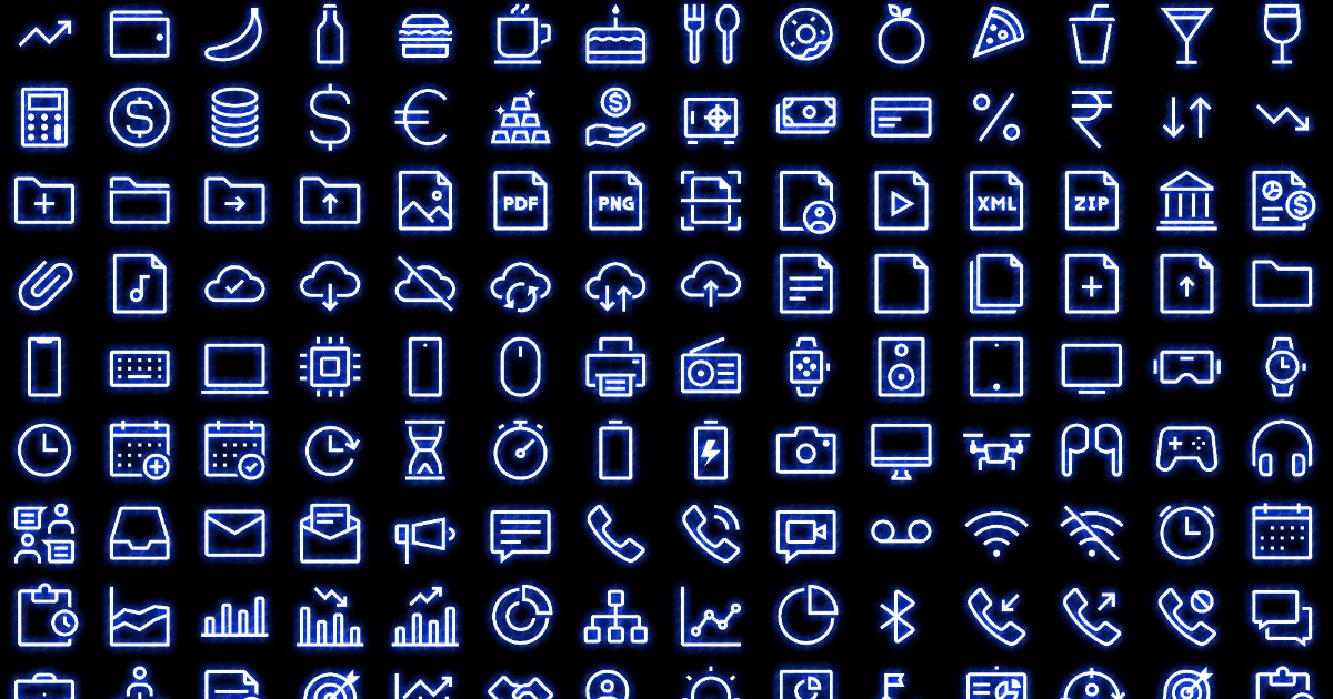6680 Icons Neon & Flat & Glow | 2D Icons | Unity Asset Store