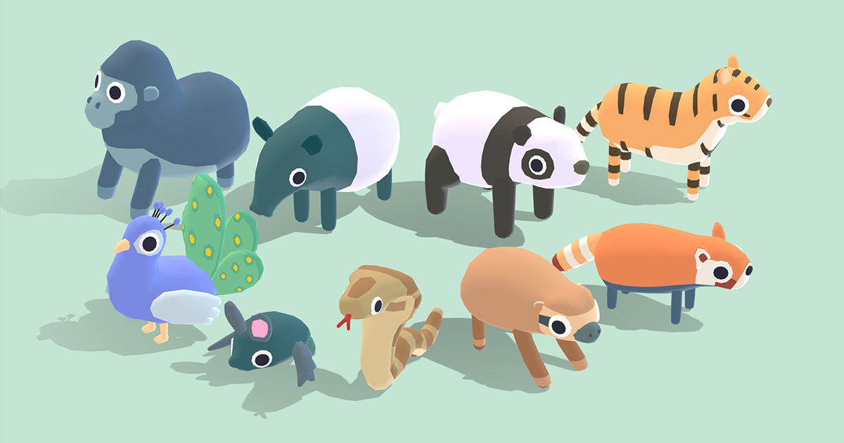 Anials Unity Quirky Series - Jungle Animals Vol 1 | 3D Animals | Unity Asset Store