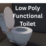 Functional Low Poly Toilet (Animated Flush + Water)