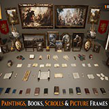 Medieval & Fantasy Paintings - Books, Scrolls & Picture Frames Vol. 1
