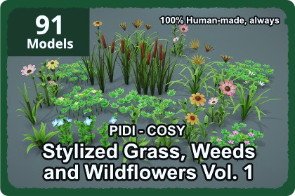 PIDI - COSY : Stylized Grass, Weeds and Wild Flowers Vol. 1