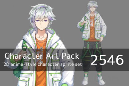 Anime Character Art Pack: 2546 - Image: Man, modern, student, casual