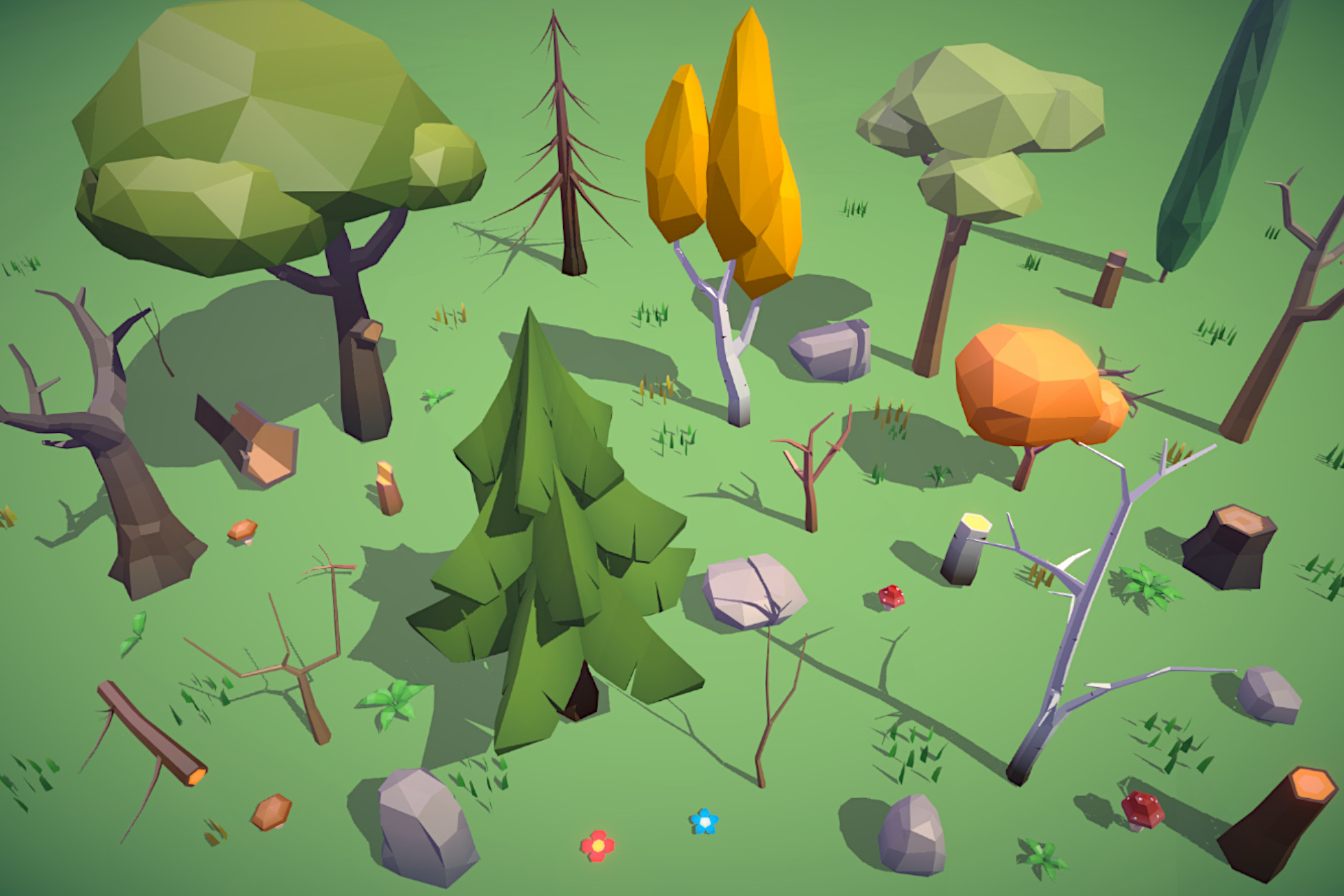 Low poly trees - free nature pack | 3D Trees | Unity Asset Store