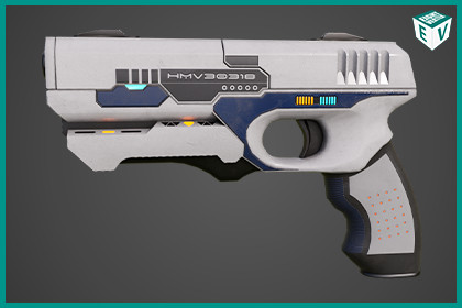 Sci-Fi Pistol 01 White URP HDRP Textures