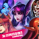 5 Characters – 36 Expressions | 2D Portrait Pack vol.1