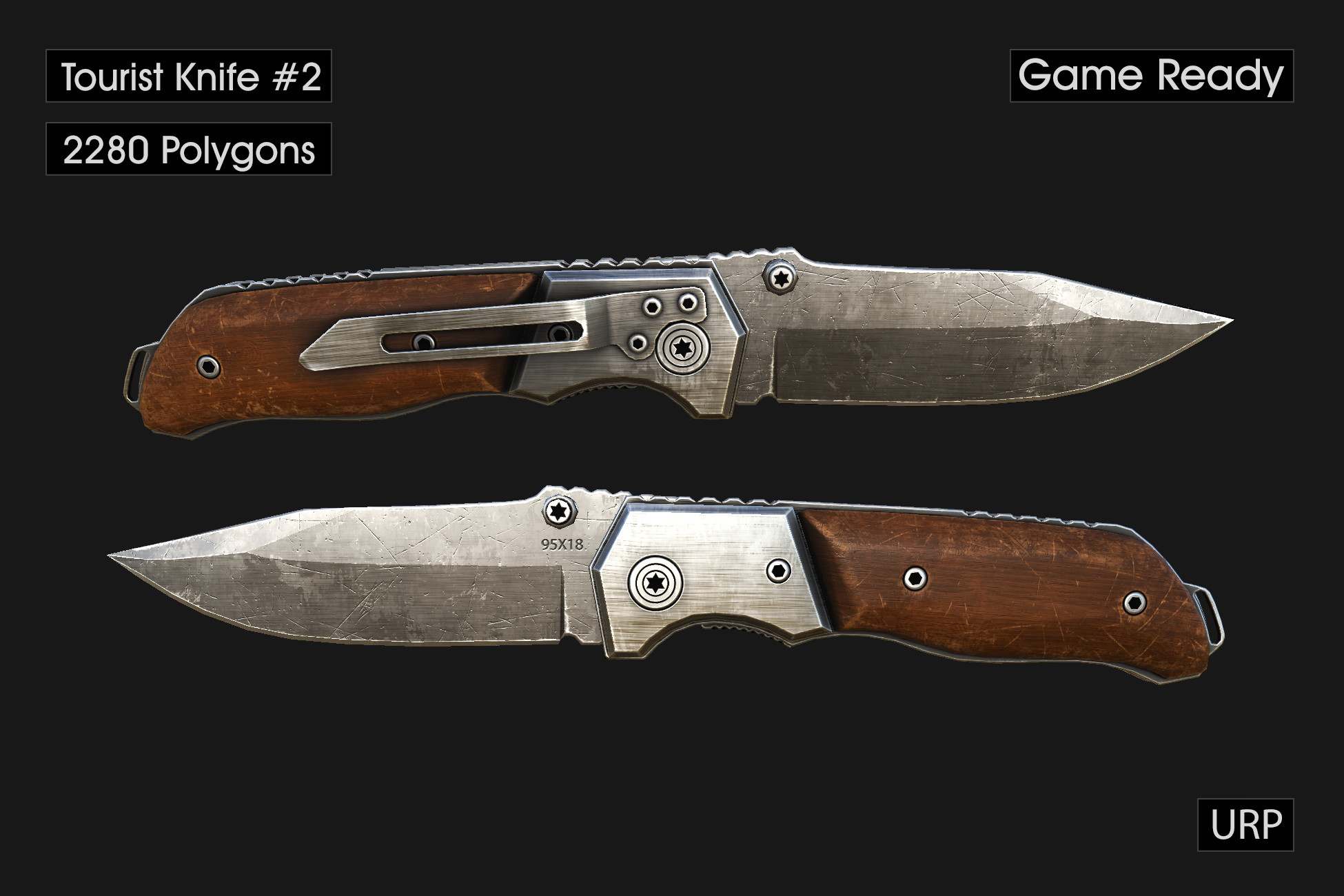 Tourist Knife 2 3D Weapons Unity Asset Store