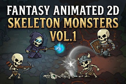 FANTASY ANIMATED 2D SKELETON MONSTERS - VOL.1