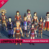 LowpolyPack_ Modular Japanese Generals