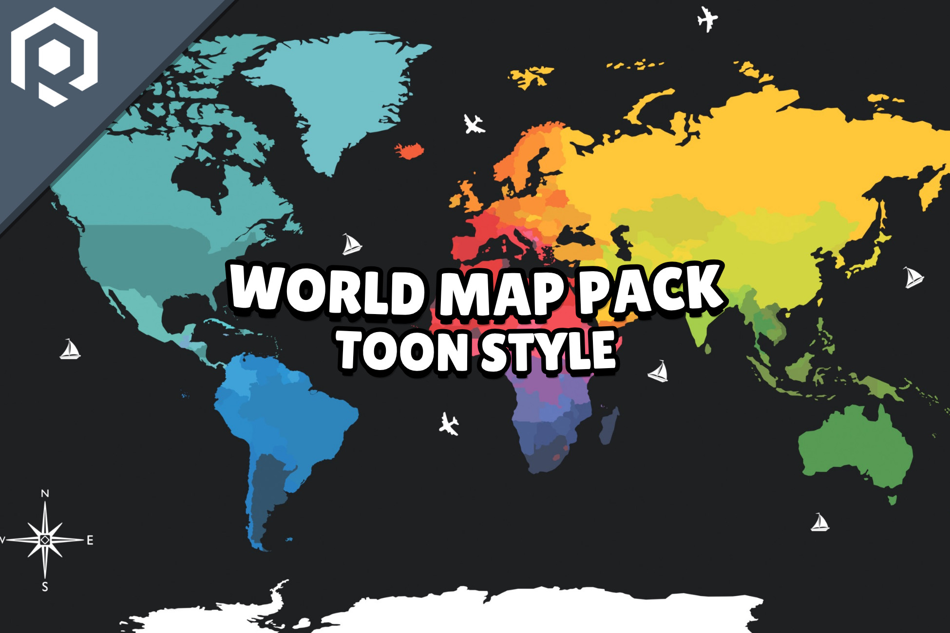 Toon Style World Map Pack | 3D Props | Unity Asset Store