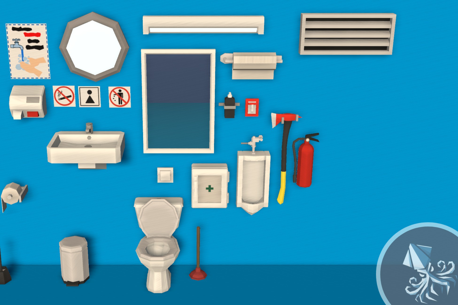 low poly WC | 3D 소품 | Unity Asset Store