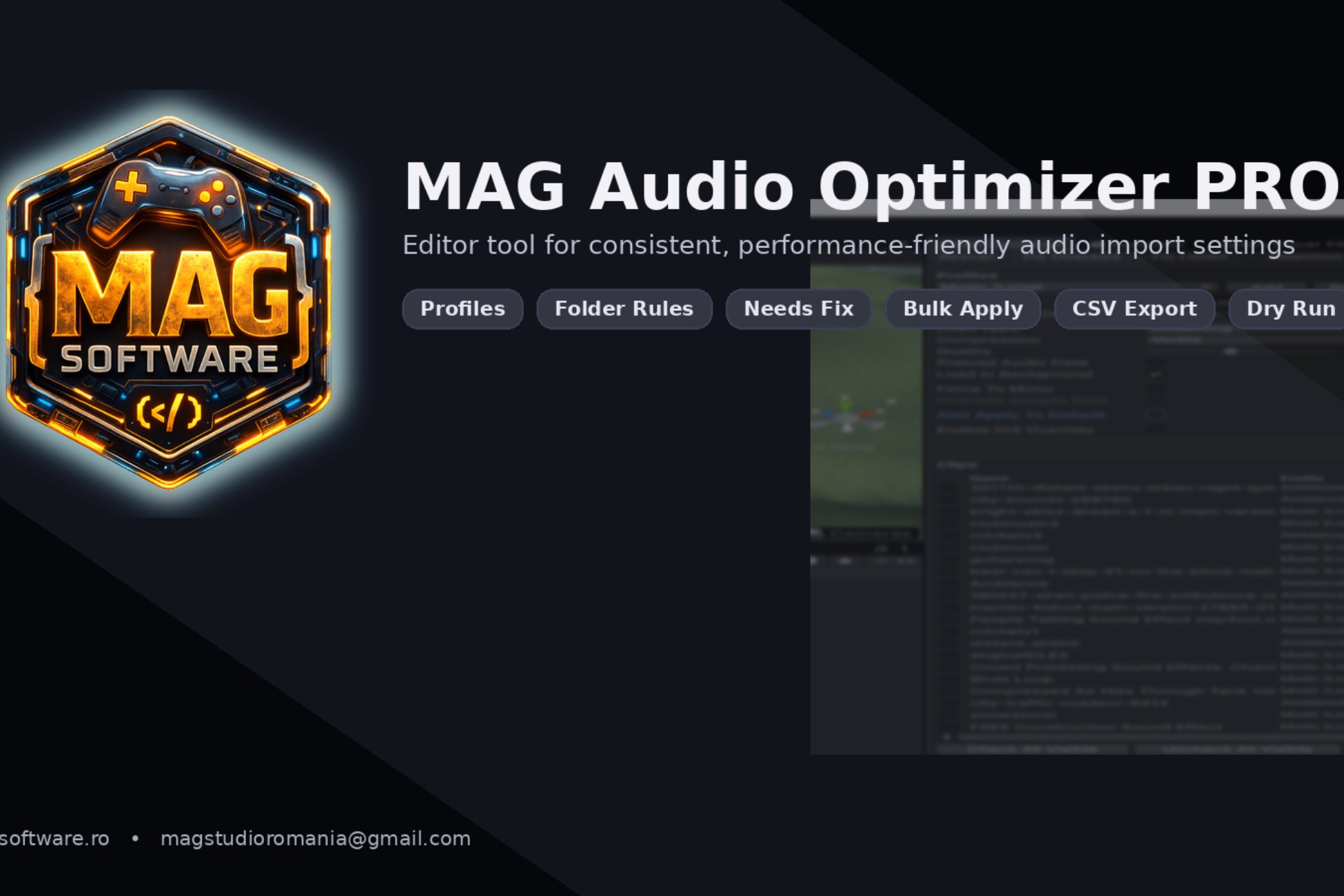 MAG Audio Optimizer PRO | Audio | Unity Asset Store