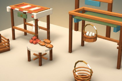 Cozy Marketcraft - Low Poly Shop and Market Props
