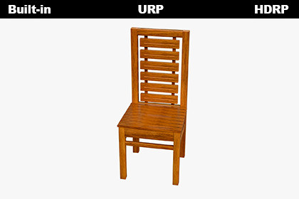 Straight Slat Back Wooden Chair 3D Model