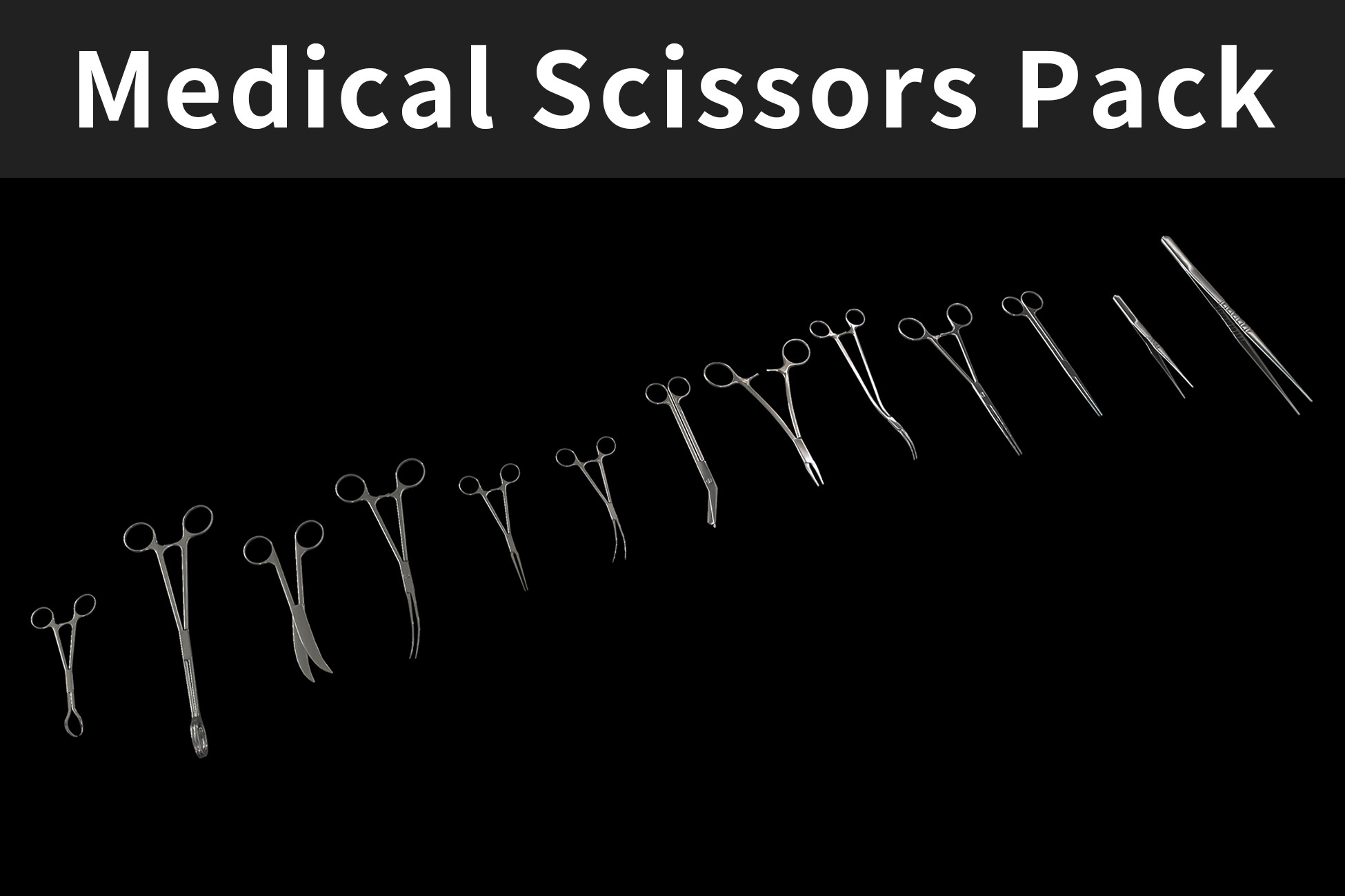Medical Scissors Pack 3D Props Unity Asset Store
